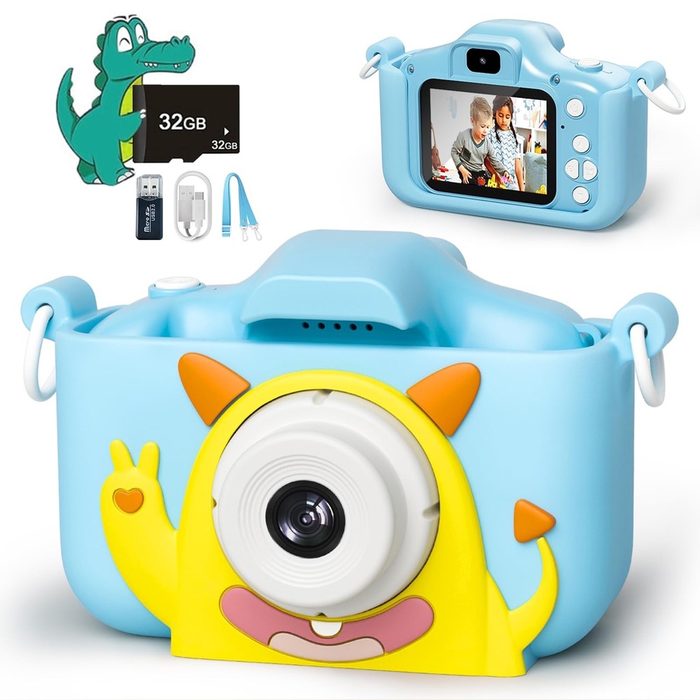 NEW Kids Digital Camera for Photos & Videos with Games Protective Silicone Case